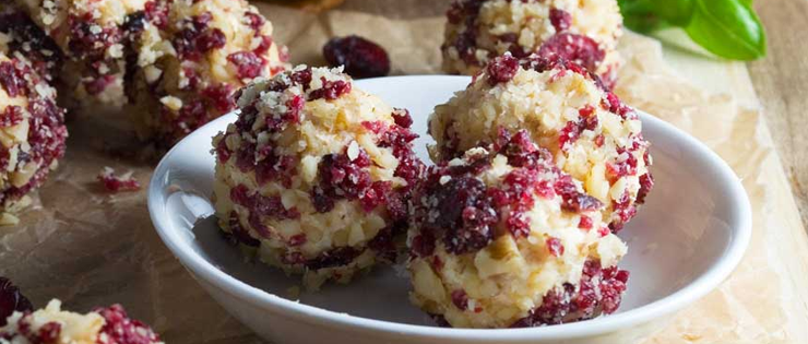Cranberry and Walnut Cheese Truffles
