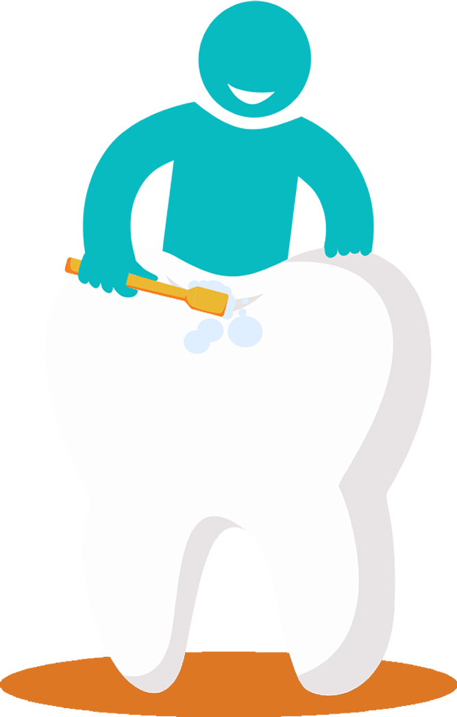 Person brushing teeth