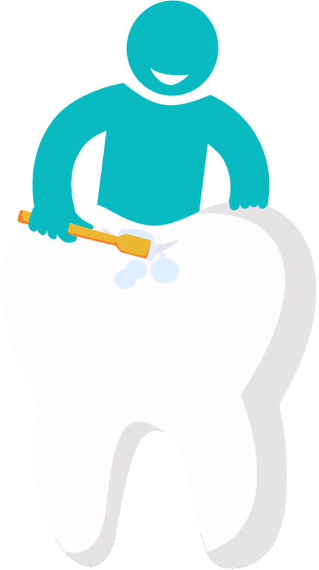 Person brushing teeth