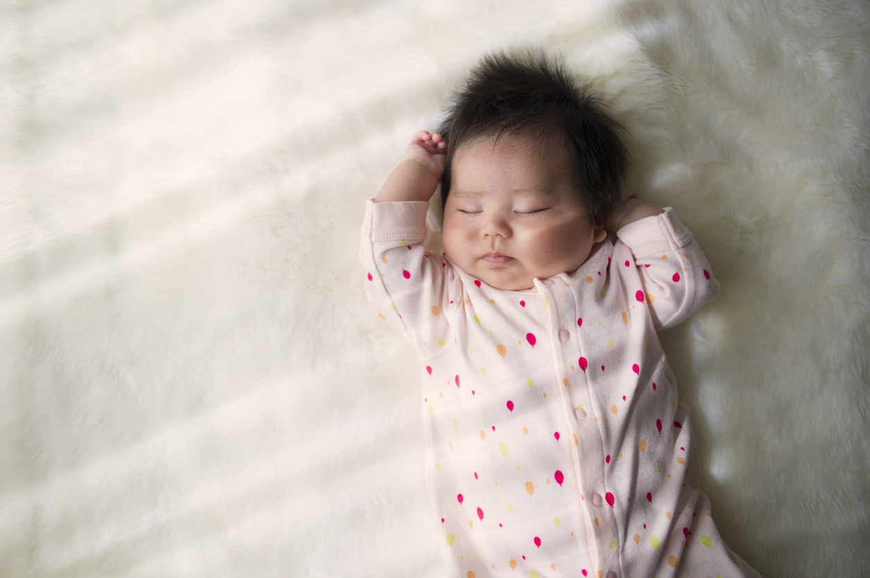 Baby sleeping on back