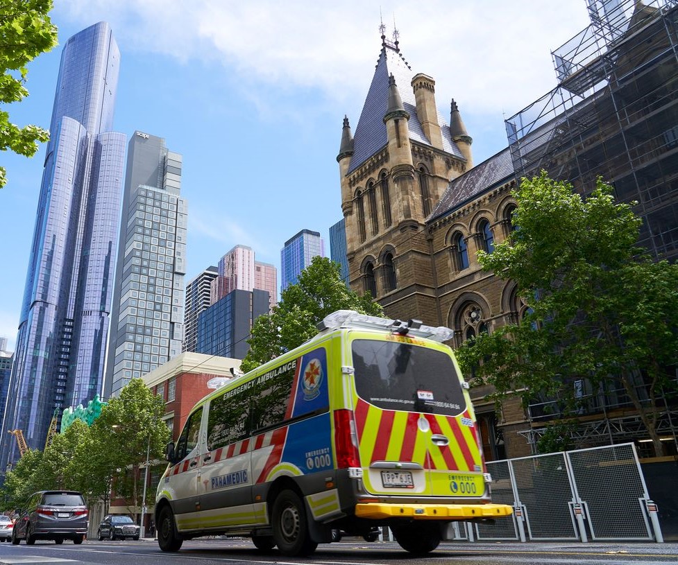 Ambulance in Melbourne CBD