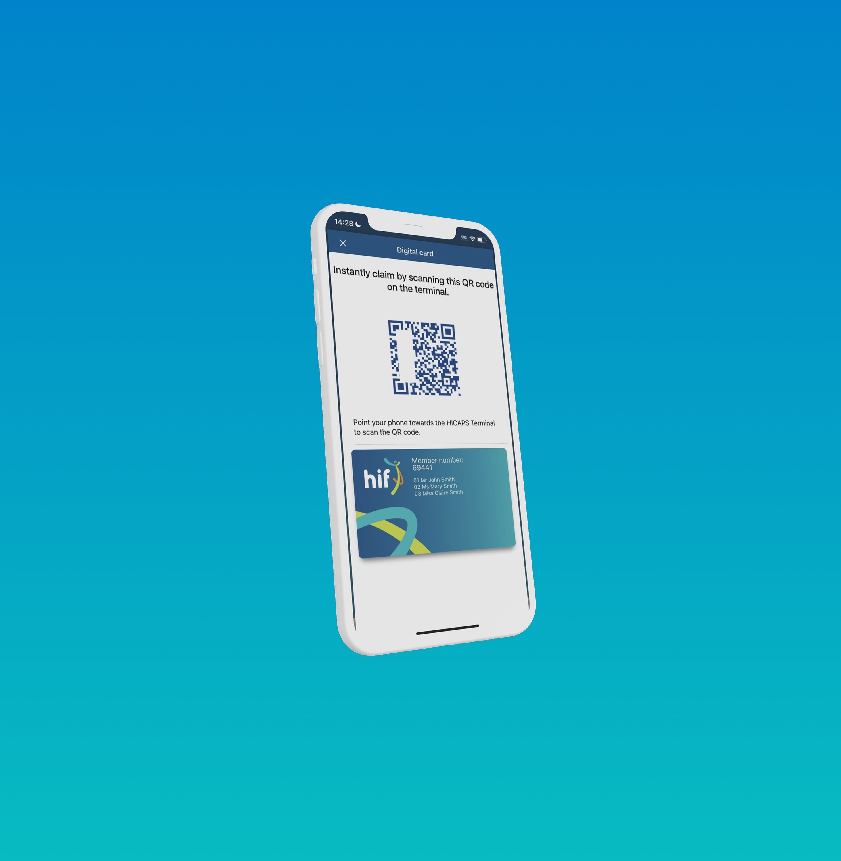 HiCaps screen on HIF app