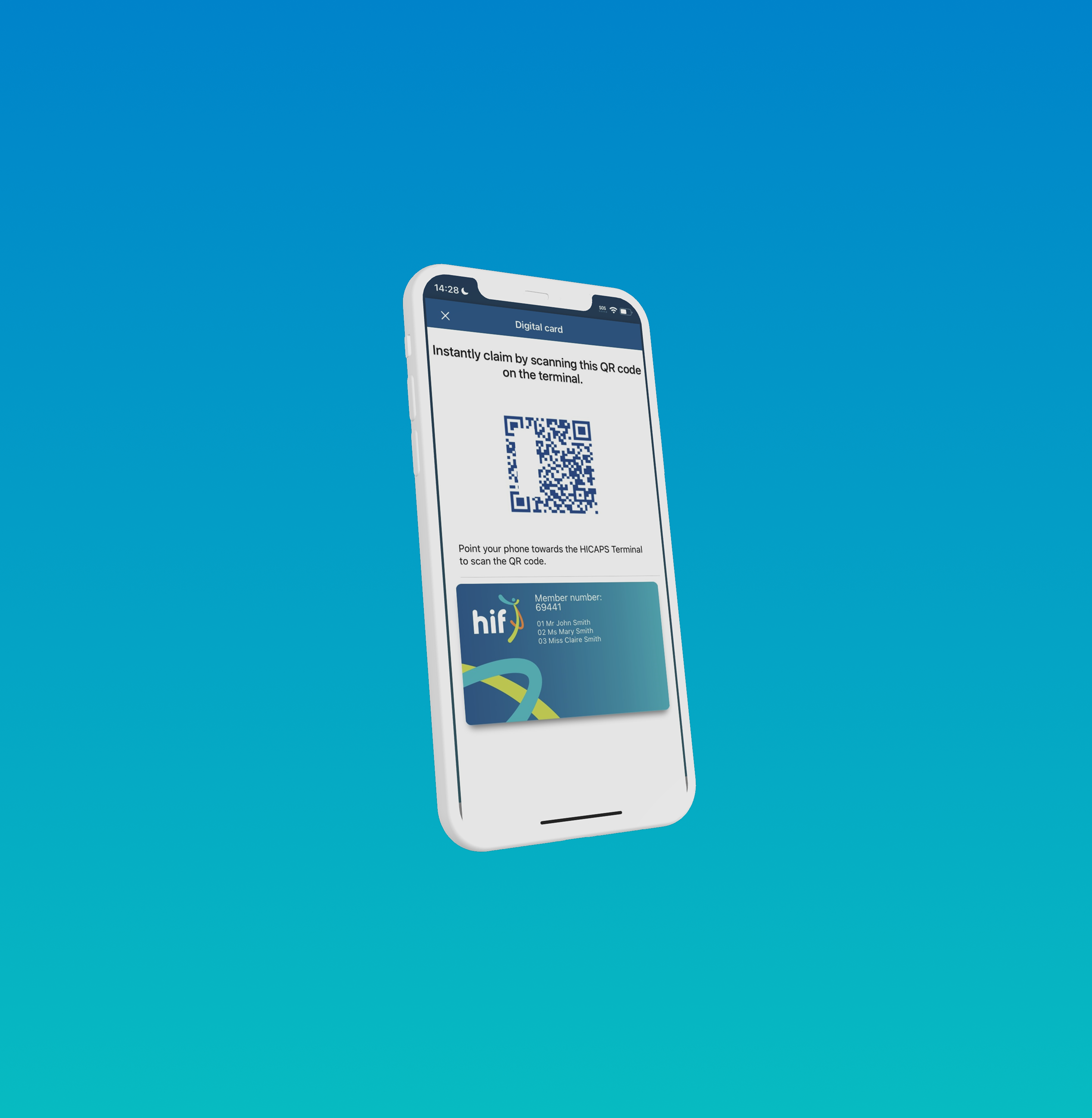 HiCaps screen on HIF app